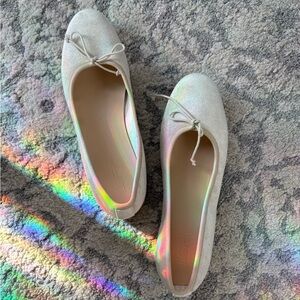 Loft white velvet ballet flats